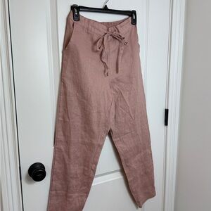 Women's Ankle-Length Drawstring Pants - Dusty Rose